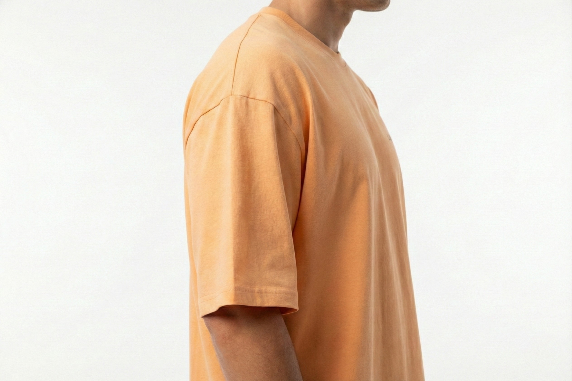 LaUrbania Peach Fuzz oversized t-shirt side pose urban fit